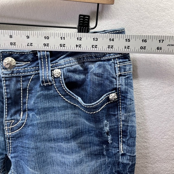 Miss Me Bootcut Denim Jeans Womens 28 Blue Stretxh Enbroidered Flap pocket 2165 - Picture 6 of 12